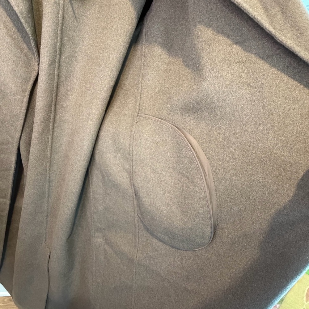 GAP Wool Blend Wrap Coat Large Taupe Belted Long NWT $248 - Picture 8 of 12